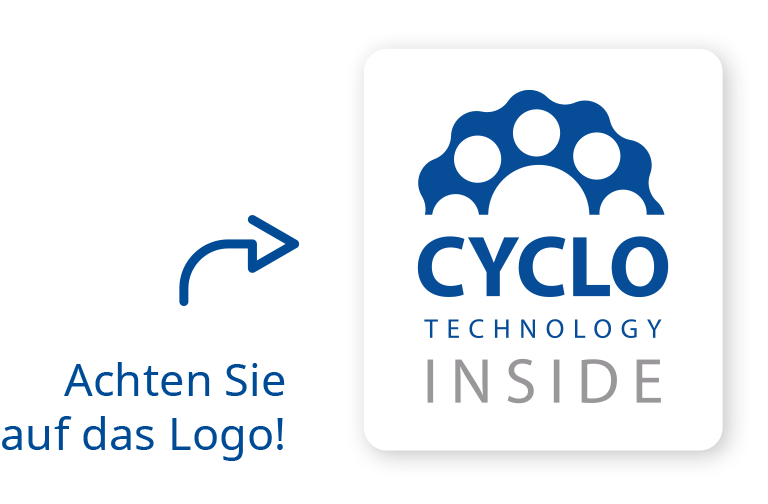 Cyclo Technology Inside - Achten Sie auf das Logo!