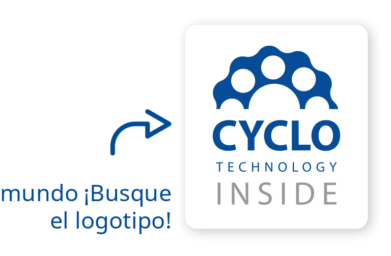 Cyclo Technology Inside - mundo ¡Busque el logotipo!