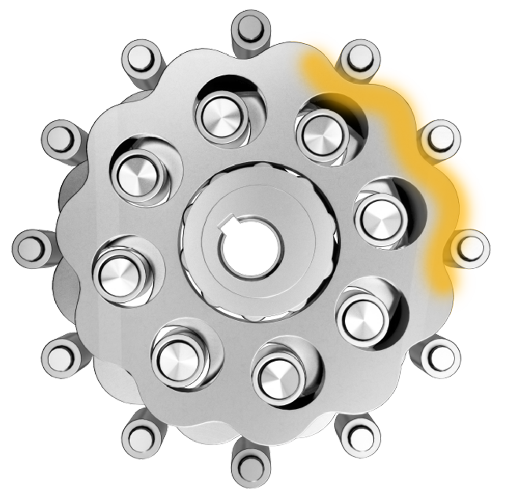 Cyclo gear showing heatmap of contact